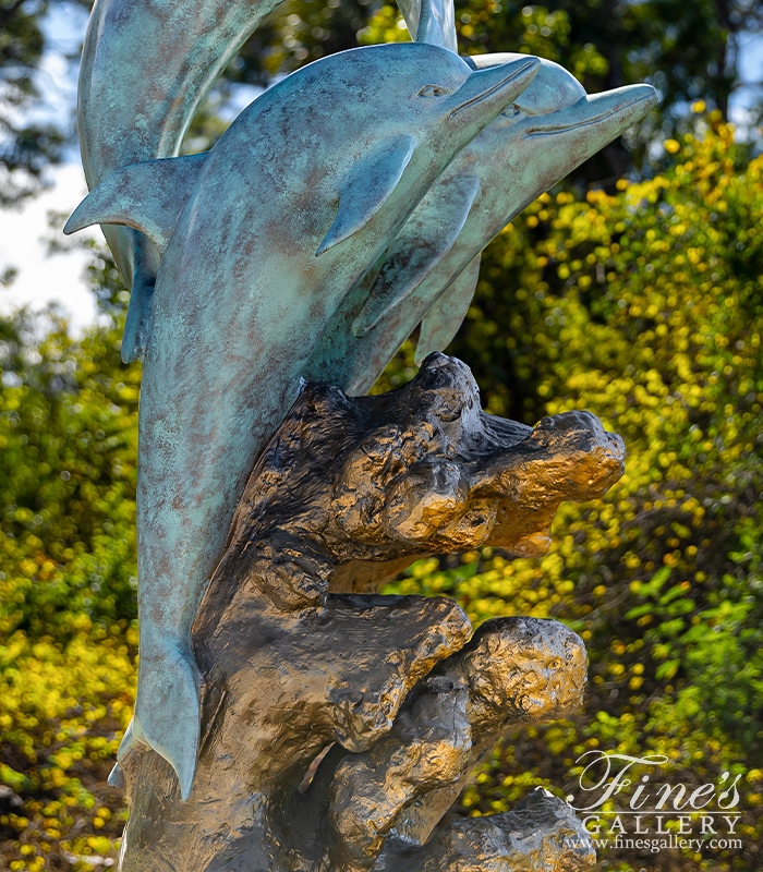 Bronze Fountains  - 5 Jumping Dolphins - BF-164